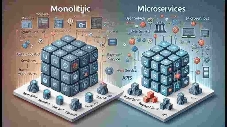 Explain the difference between Monolithic and Micro Services